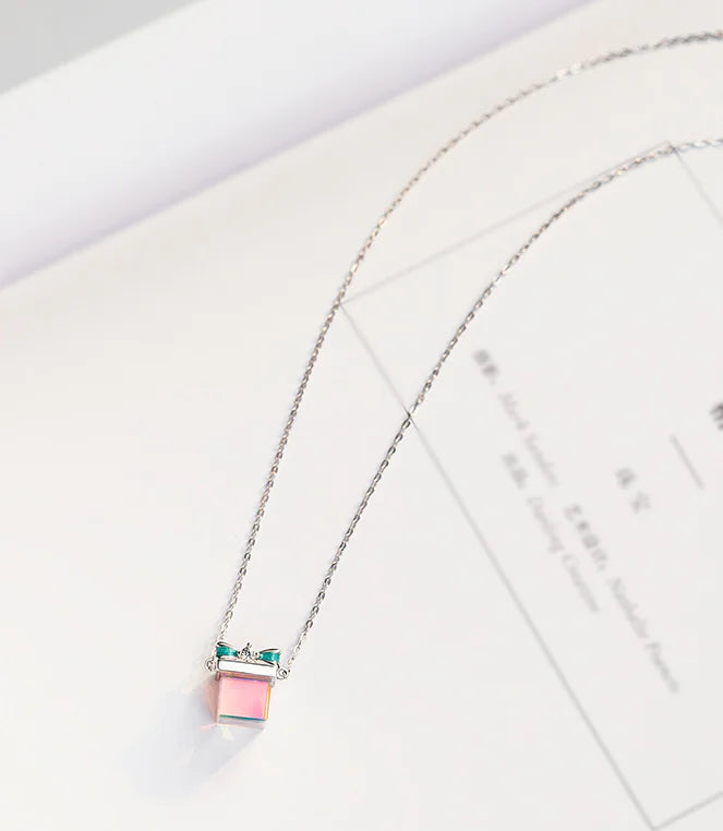 Floral Gift Necklace for Women - Silver Pendant Chain