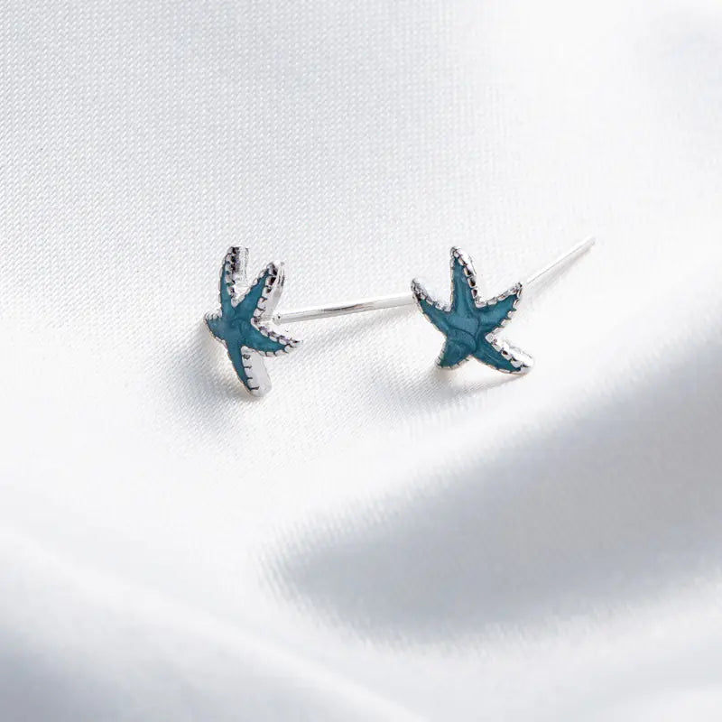 S925 Sterling Silver Starfish Stud Earrings for Women