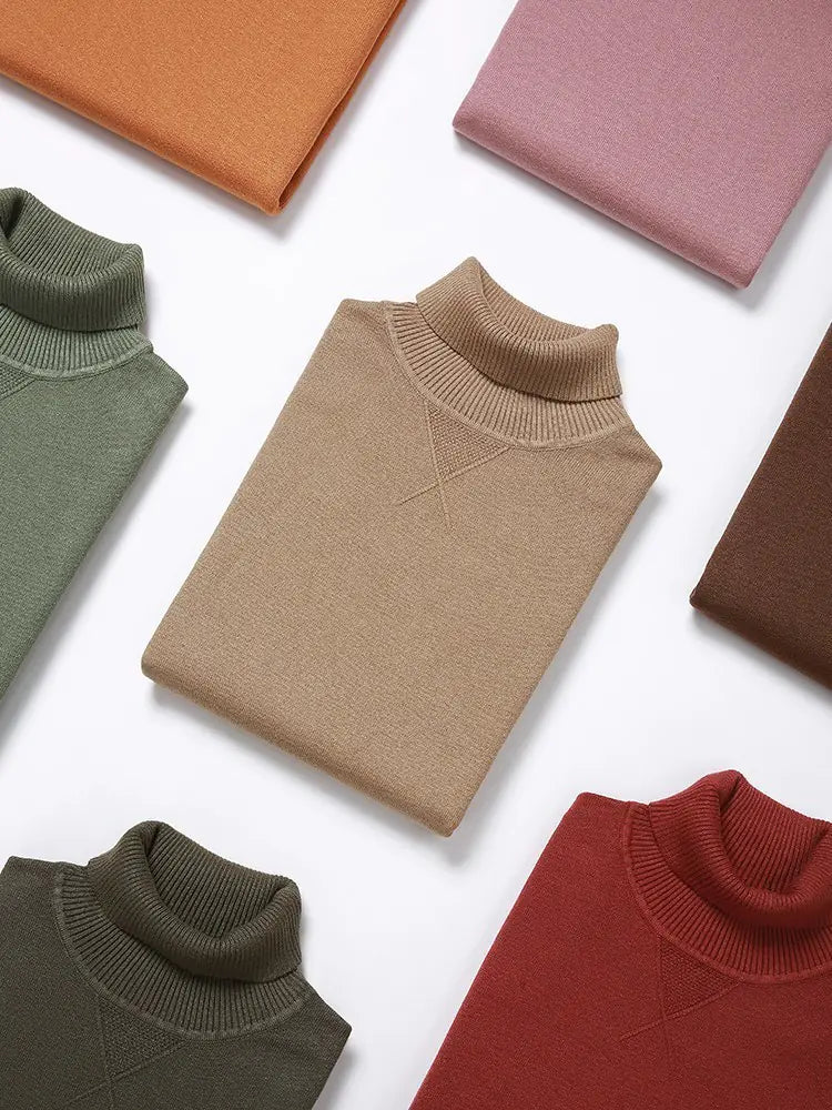 Men's Turtleneck Sweater, Slim Fit Knit Top