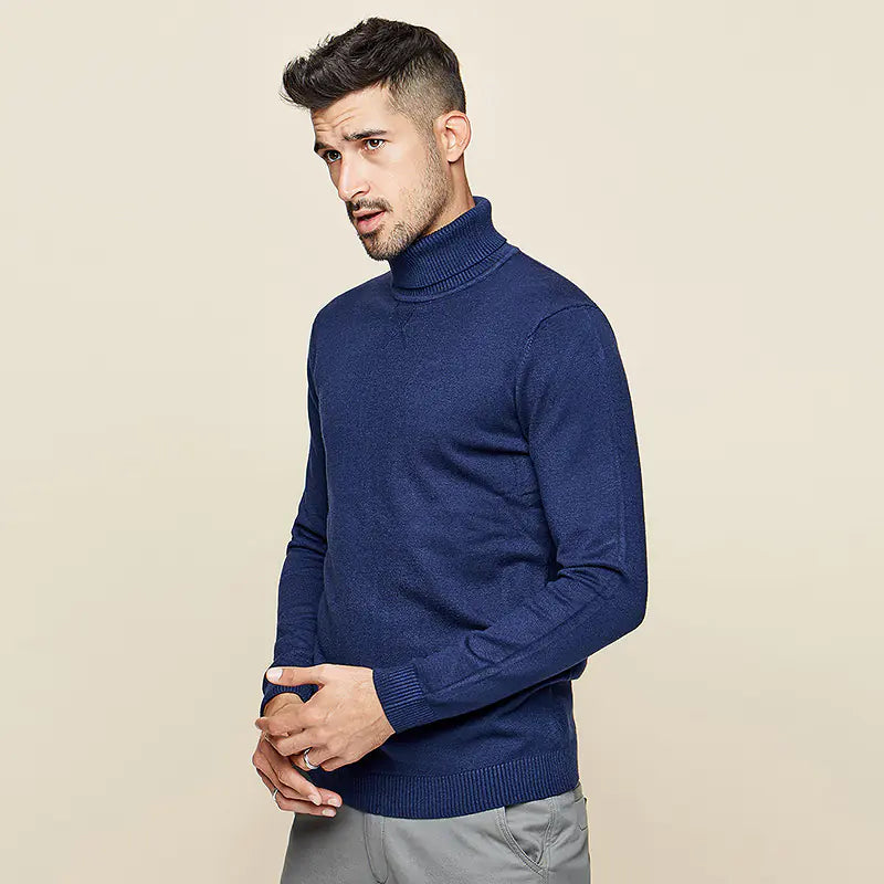 Men's Turtleneck Sweater, Slim Fit Knit Top