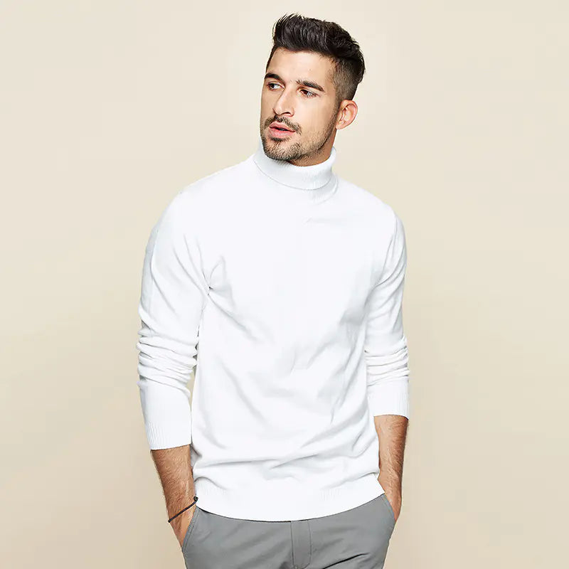 Men's Turtleneck Sweater, Slim Fit Knit Top