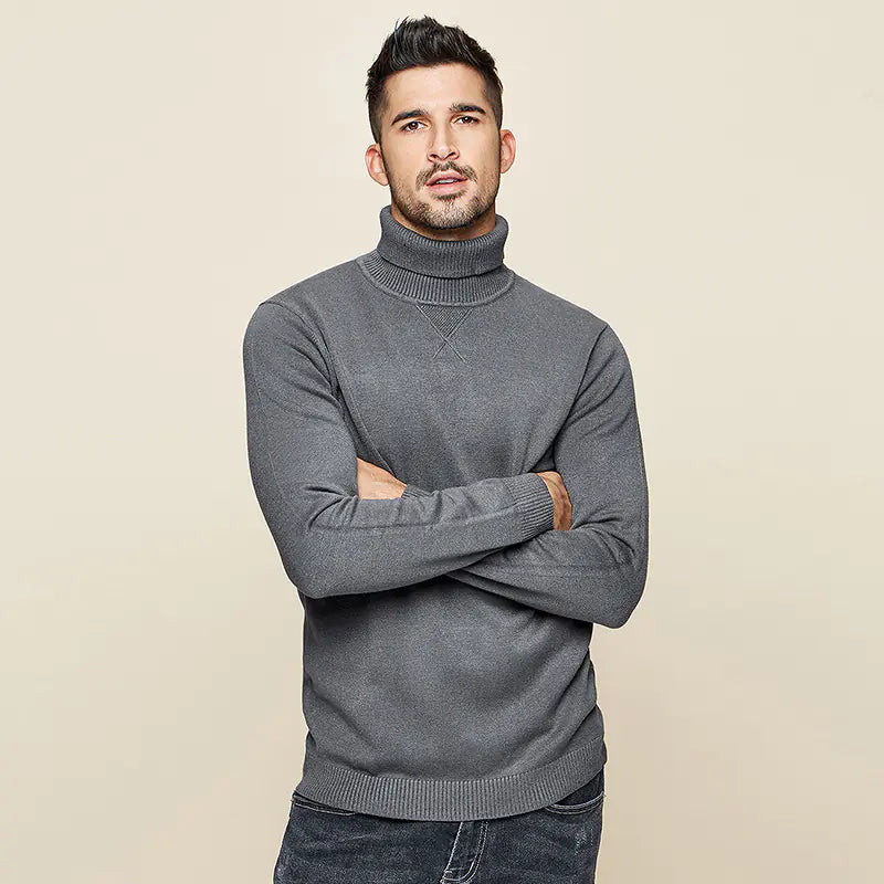 Men's Turtleneck Sweater, Slim Fit Knit Top