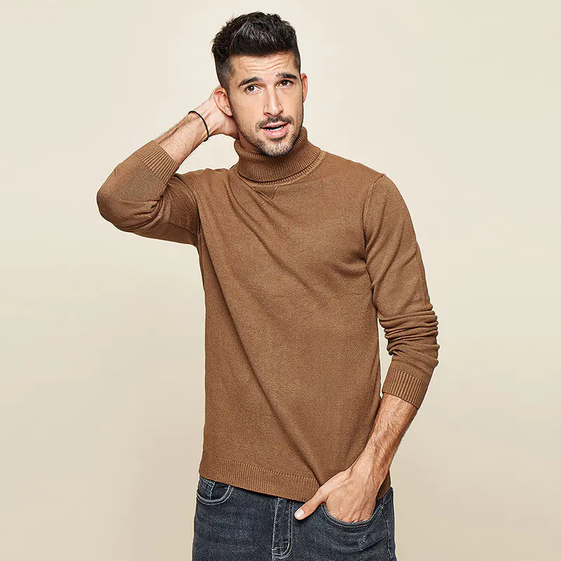 Men's Turtleneck Sweater, Slim Fit Knit Top