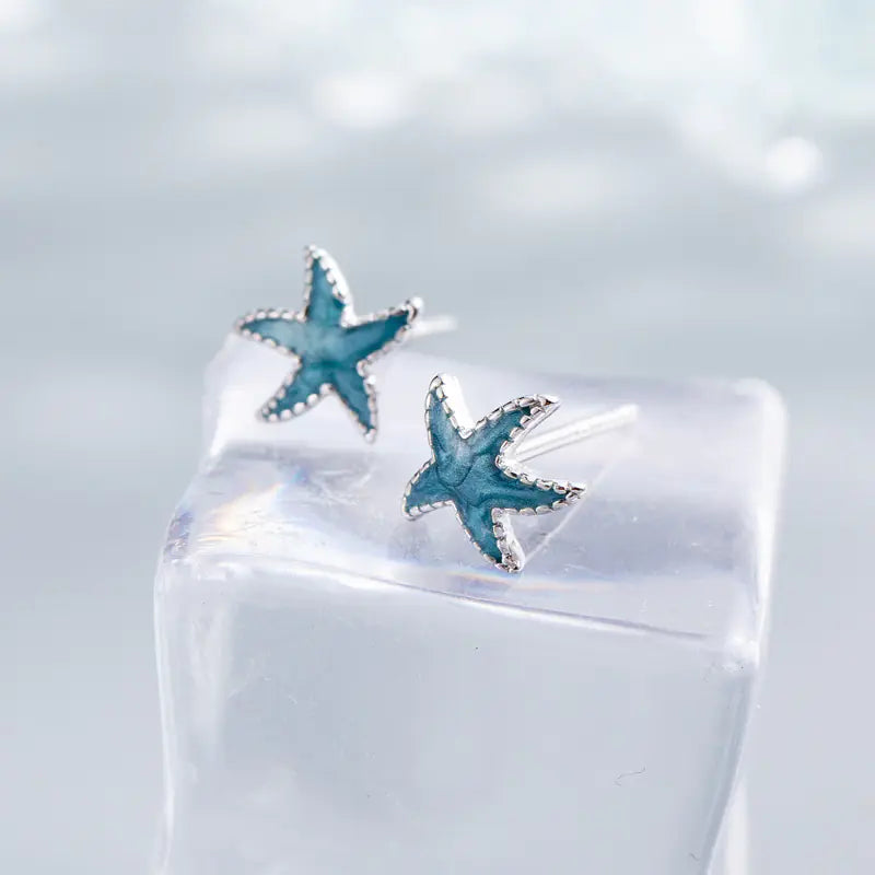 S925 Sterling Silver Starfish Stud Earrings for Women