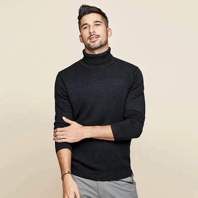 Men's Turtleneck Sweater, Slim Fit Knit Top