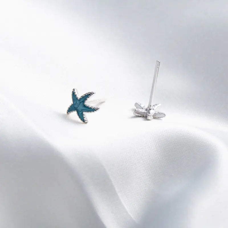 S925 Sterling Silver Starfish Stud Earrings for Women