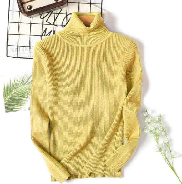 Turtleneck Sweater for Women - Slim Fit Knit Top