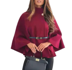 Caroline Cape Coat with Waist Tie (One Piece)