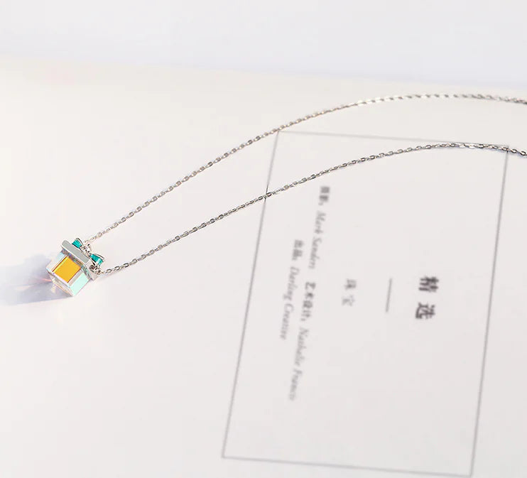 Floral Gift Necklace for Women - Silver Pendant Chain