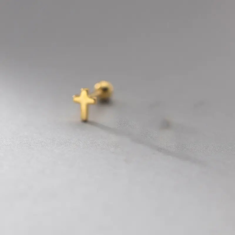 Sterling Silver Cross Stud Earrings for Women